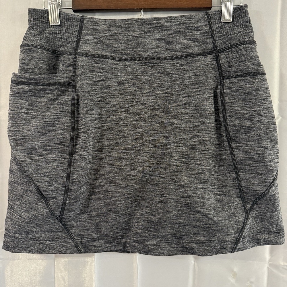Athleta S Charcoal Gray Pull On Skort Golf Tennis Skirt With Under Shorts Pocket